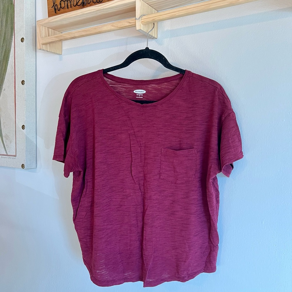 Old Navy Women's Short Sleeve Tee - Deep Red